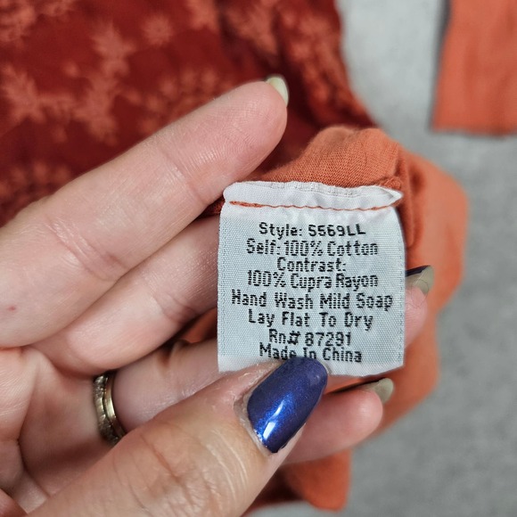 4Love & Liberty Johnny Was Patchwork Lagenlook Asymmetrical Long Sleeve Top Sz M - Picture 9 of 9